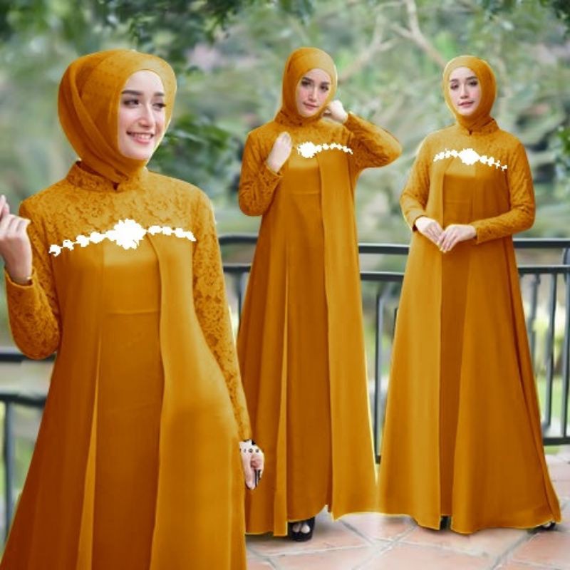 MAXY ROSILIA FASHION PAKAIAN WANITA DRESS GAMIS MAXI BRUKAT BALOTELLI CTHM