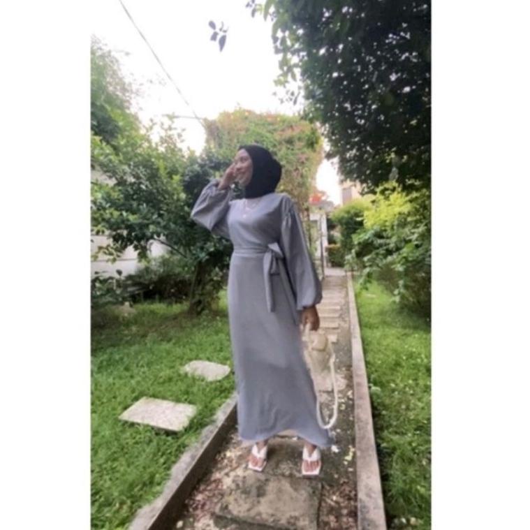Irlana Dress/ Baju Wanita Muslim Lengan Balon/ Bahan Lady Zara Premium Super Adeum & Lembut/ Gamis S
