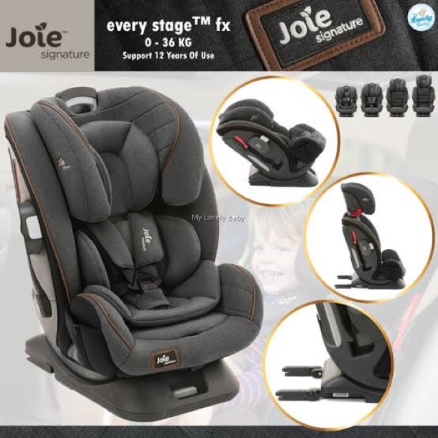 Joie Every Stage Carseat Fx Signature Noir - Carsit Anak Bayi Newborn Anak Black Two Tone Kursi Mobil