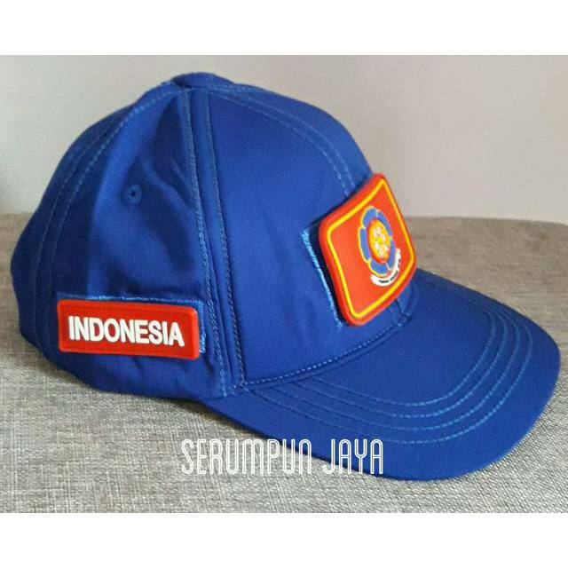 TOPI DAMKAR BIRU - TOPI DAMKAR 3PATCH RESCUE VELCRO BIRU