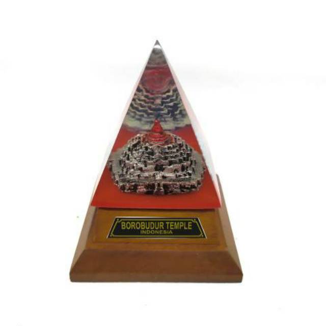 (BISA COD) MINIATUR CANDI BOROBUDUR LIMAS UKURAN KECIL 10x8x8 cm FIBERGLASS KRISTAL DEKORASI MURAH