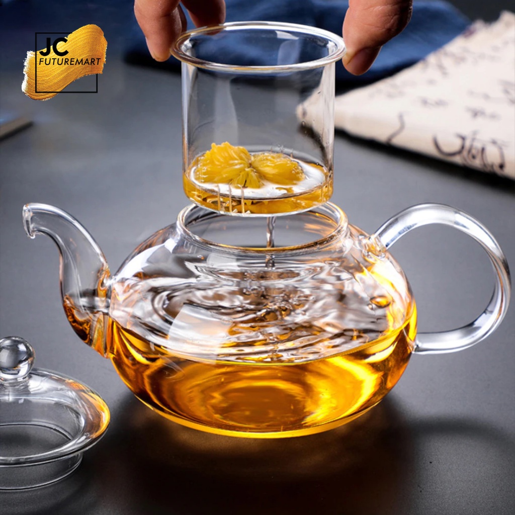 TEA POT GLASS INFUSER 400ML | TEKO TEH SARINGAN KACA - HY400