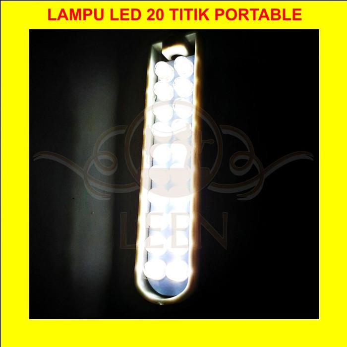 Lampu Portable LED Putih 20 titik (MAGNETIK) GRADE A Mesin Jahit LEEN - 20titik 2 baris