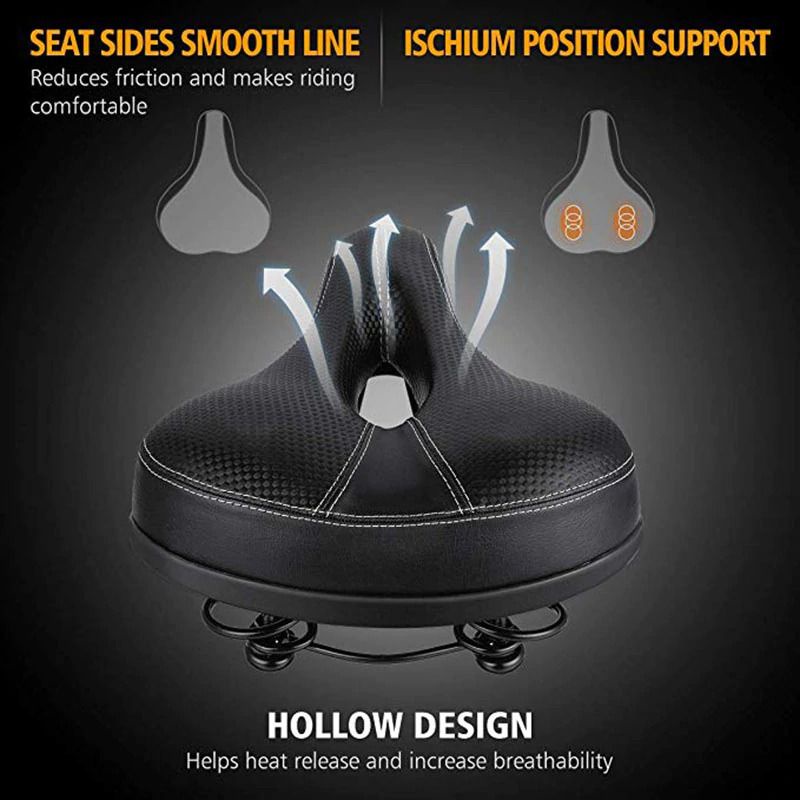 UpperX Jok Sadel Sepeda Bike Saddle Wide Seat Soft Pad Cushion - UX01 - Black