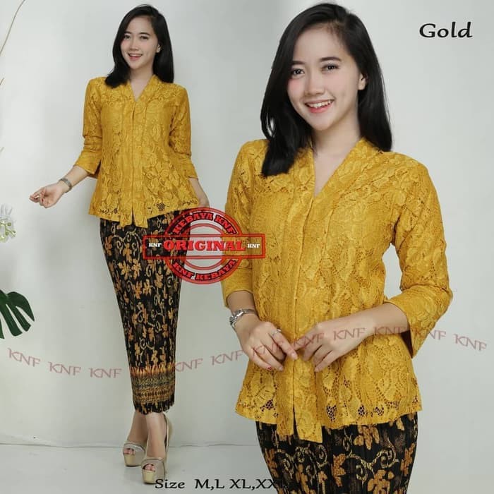 pakaian wanita stelan kebaya brokat floy rok instan new