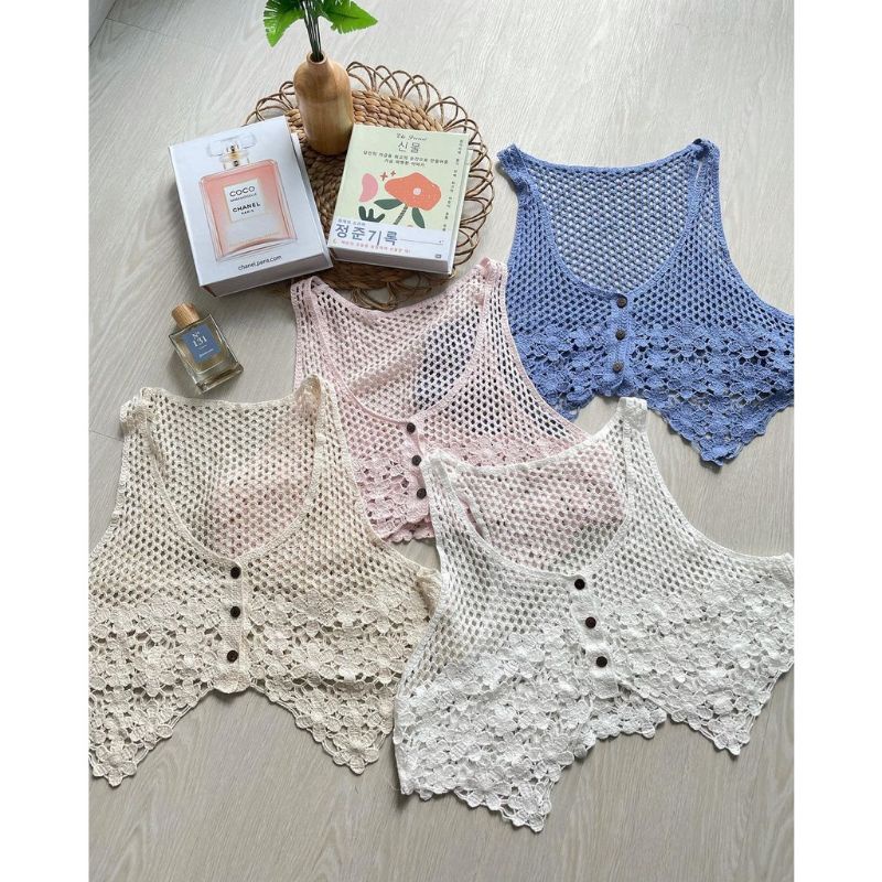 [ Retro Series ] Vest / Rompi Rajut Outer Rajut Crochet Wanita Import Premium