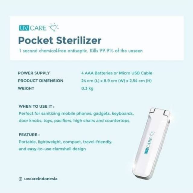 UV CARE POCKET STERILIZER - STERIL PORTABLE