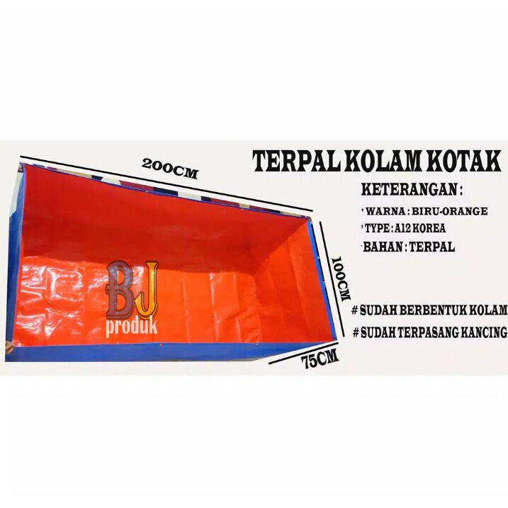 Terpal kolam ikan lele (200X100X75) A12 korea original COCOK BUAT TERNAK IKAN LELE BAGI PEMULA dll