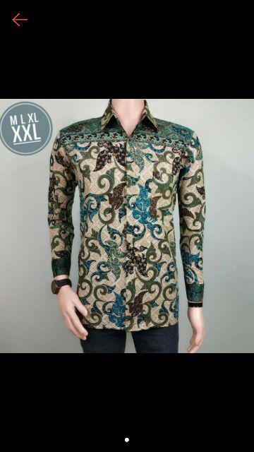 Bswart Batik Hrb026 Kenongo Hem Pendek Padi Pekalongan M L Xl Batik Pria Murah Modern Grosir