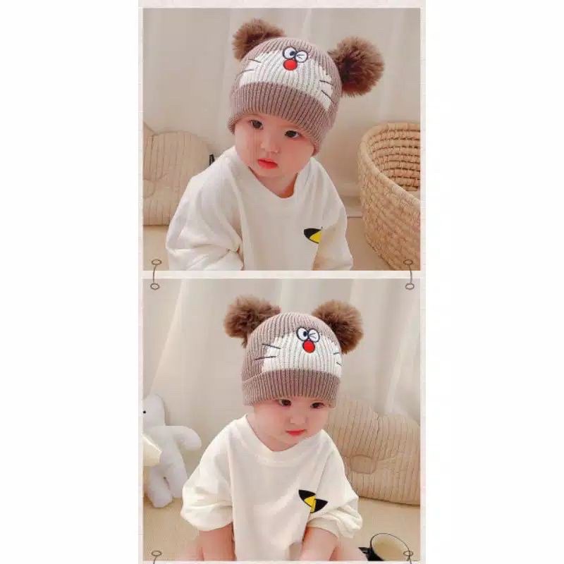 TOPI DORAEMON /Kupluk Doraemon 0-2tahun