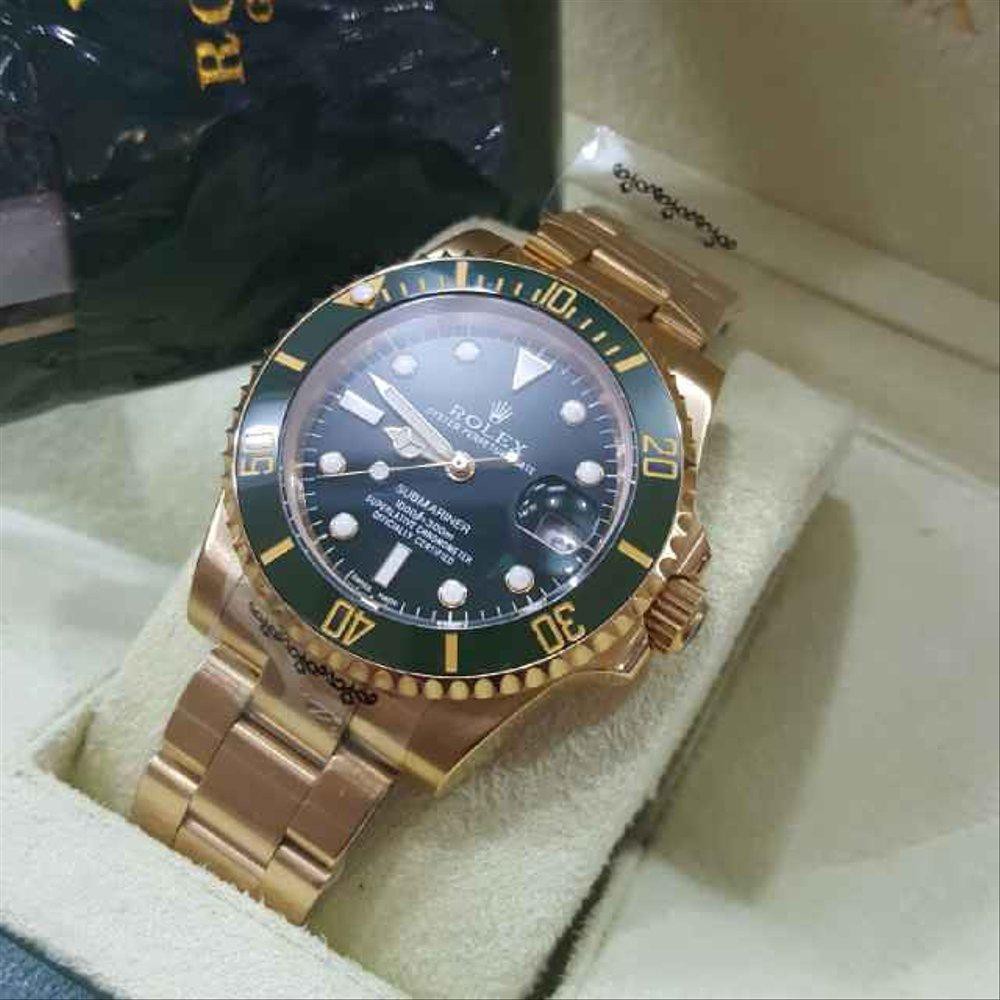 Promo Premium Watch Rolex Submarine Rosegold Green Limited