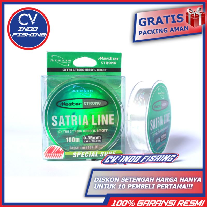 Fishing Line Kenur Tali Benang Memancing Senar Pancing Satria Line 100 Meter Master Strong Turnamen 
