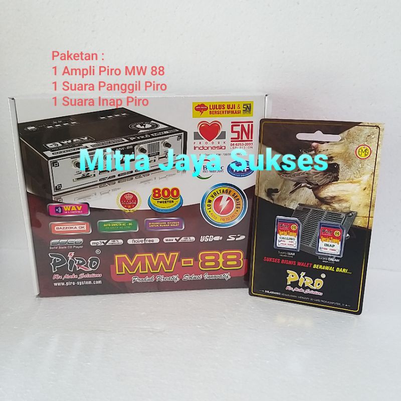 Paket Ampli Walet MW 88 Piro + Suara Panggil dan Suara Inap Piro