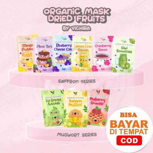 [RESMI] MASKER ORGANIK DRIED FRUITS WITH SAFFRON VICHIRA MASK 15GR