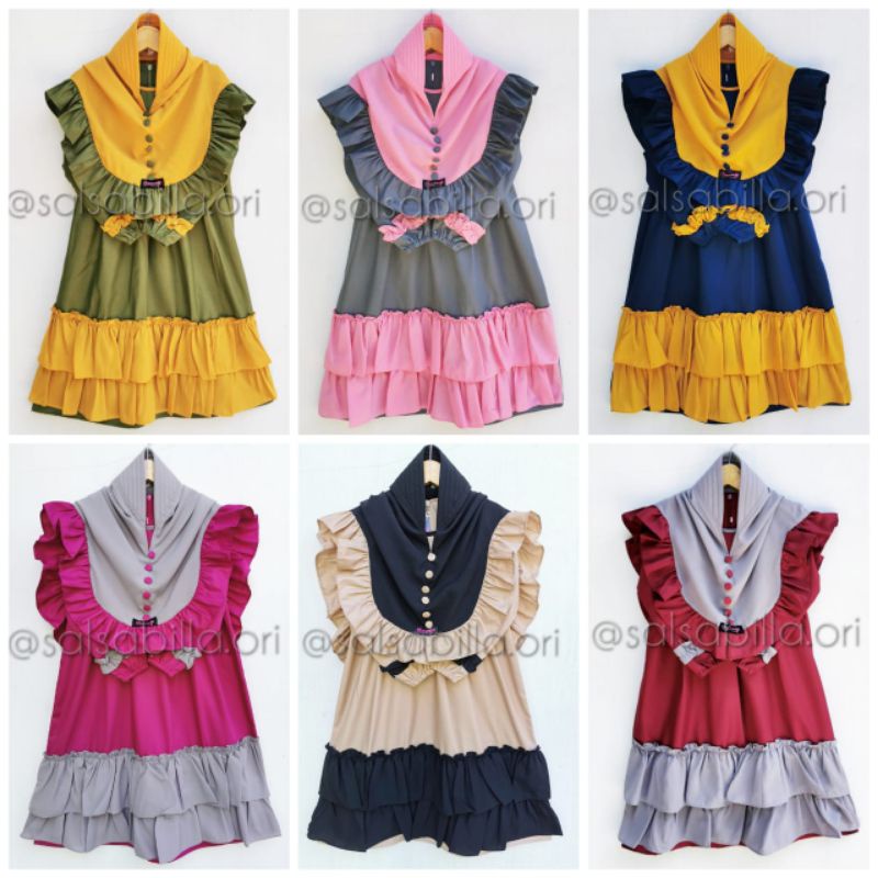 Gamis Anak Salsabila Katun Toyobo / Gamis bayi perempuan / Baju muslim anak premium 1 2 3 4 5 6 7 ta