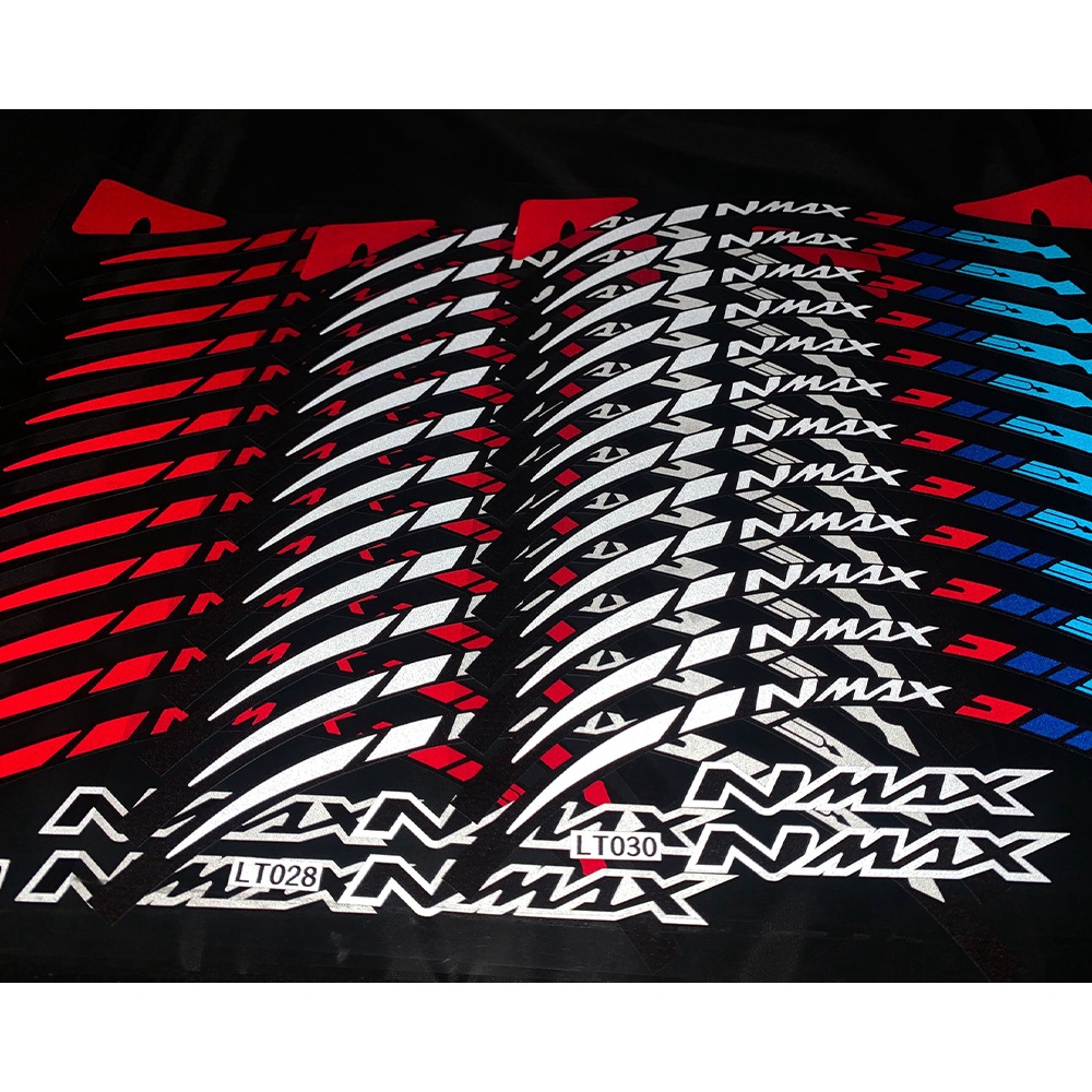 YAMAHA Nmax Reflektif Roda Sepeda Motor Stiker Nmax 155 Skuter Hub Stripe Stiker Tahan Air Dekoratif Stiker