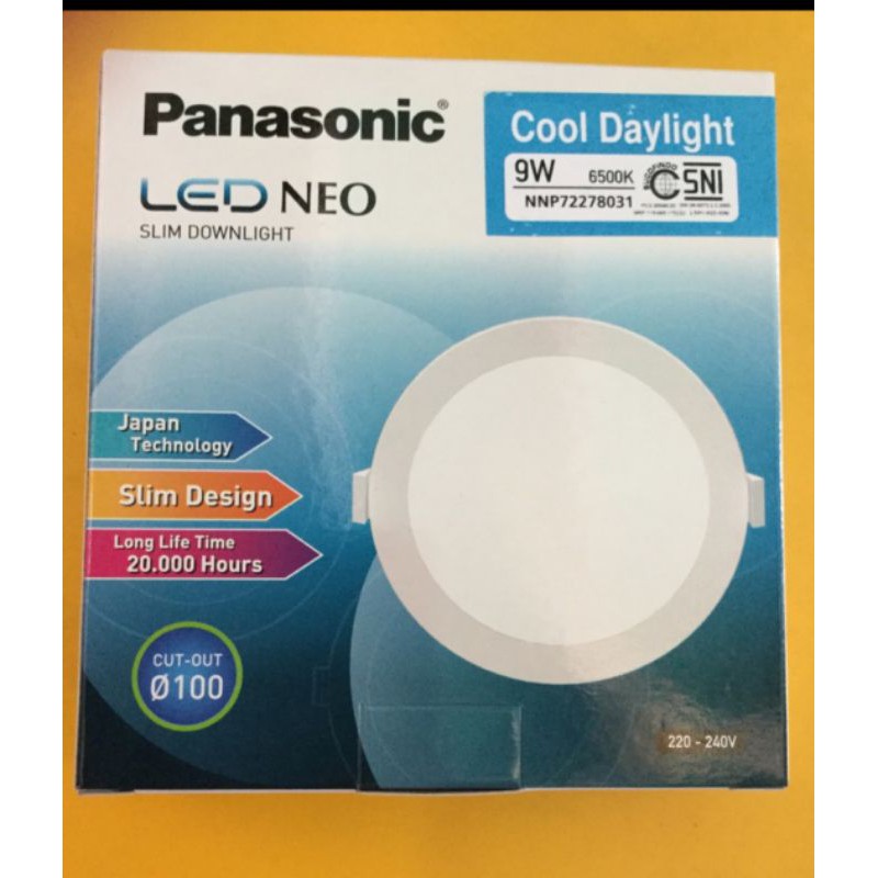 Panasonic Lampu Led Downlight Panel 9W 9 Watt Putih