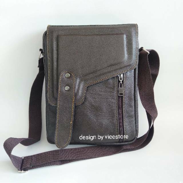 Waistbag pria kulit sapi asli - Original Garut