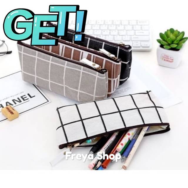 

Tempat pensil kantor Tempat Pensil import Korea Lattice Pattern / Tempat Kosmetik - termurah