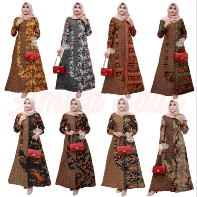 Gamis dwi genes - gsmis dwi rumbai || gsmis batik kombinasi