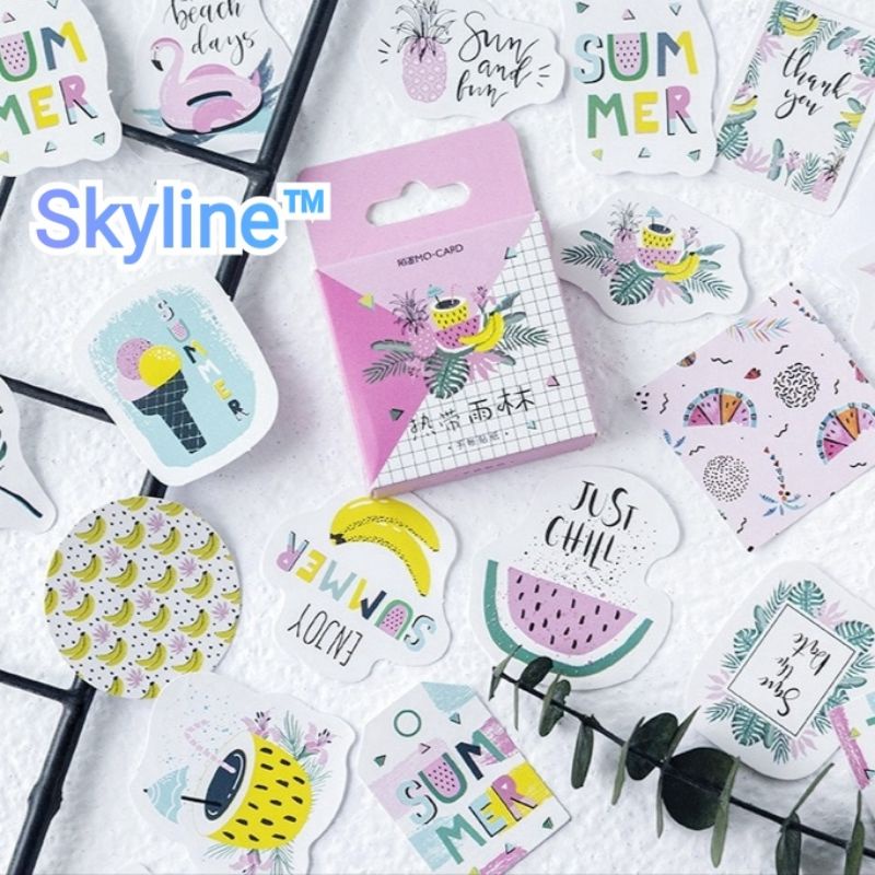 

Sticker Kiss Cut Scrap Book Journal Dengan Motif Summer Fresh Isi 45Pcs