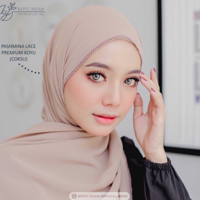 Koyu Hijab Pasmina Lace Premium Import Best Seller