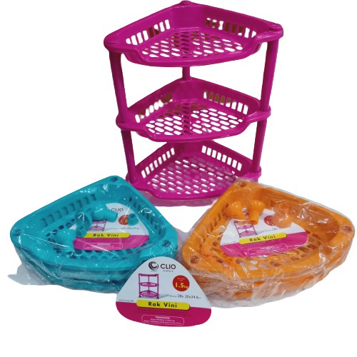 Rak Serbaguna Sudut 3 Susun / Kosmetik / Dapur / Plastik / Bumbu Susun 3