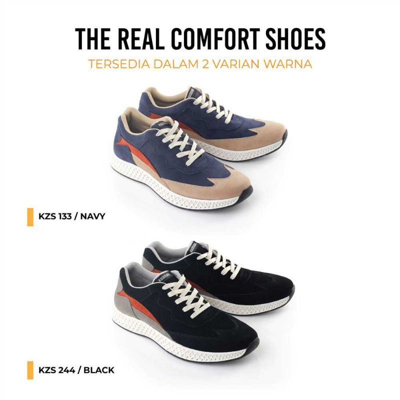 AUTHENTIC Sepatu Sneakers Pria Tali KZTR Sepatu Kerja Sekolah Kuliah Cowok Original Murah Keren