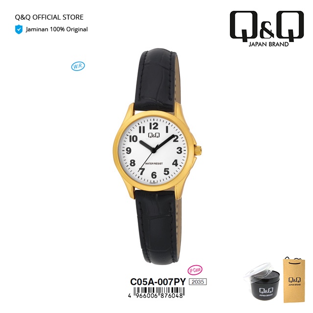 Q&Q QnQ QQ Jam Tangan Arloji Wanita Fashion Analog Leather Kulit - C05 C05A Water Resist 3 BAR-2