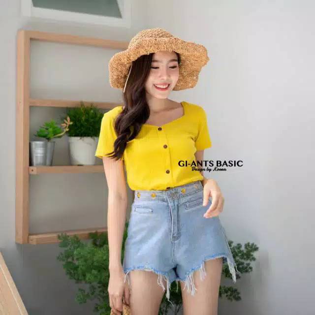 [TERMURAH]GIANT BASIC/GIANTS STUDIO || KAOS RAJUT VARIASI KANCING DEPAN||ORIGINAL IMPORT