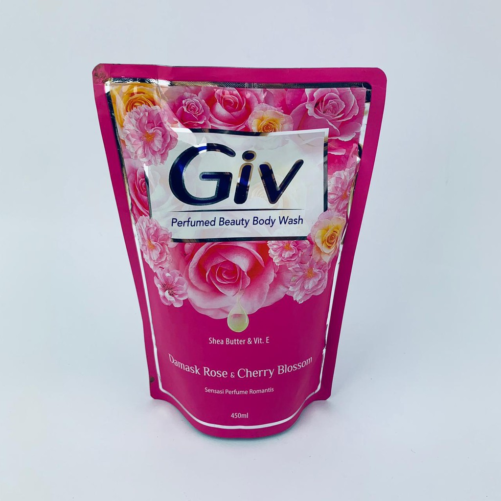 Giv Perfumed Beauty /Sabun Cair Refill/Damask Rose Cherry/ 450ml