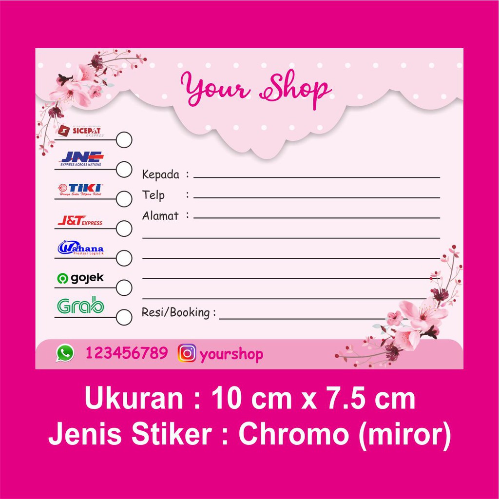 

STIKER LABEL PENGIRIMAN TERMURAH BAHAN CHROMO DESAIN 1