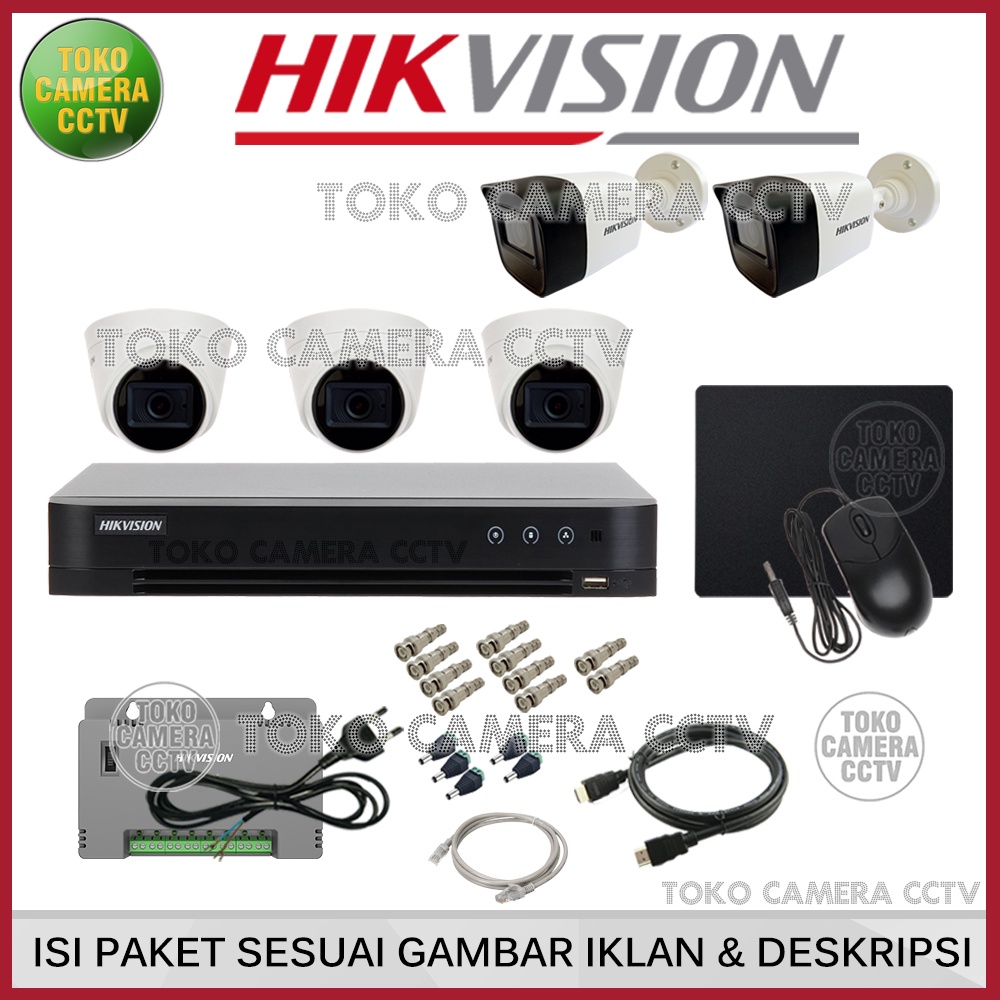 PAKET CCTV HIKVISION 8MP 8 CHANNEL 5 KAMERA