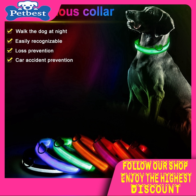 ★〓YUFeiPet〓★ LED Dog Collar, Night Flashing Nylon Webbing Dog Collar  Pet Light Collar Dog Collar Cat Collar Pet Supplies