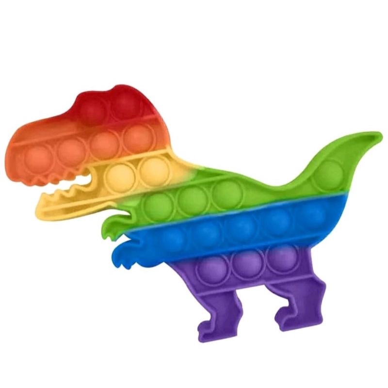 Pop It Fidget Toy Rainbow Mainan Anak Pop it Fidget Toy Murah-Dino rainbow
