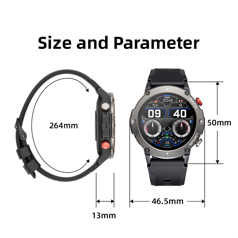 Skmei Jam Tangan Pintar Pria Baterai Besar Olahraga Smartwatch Pria Sport Fitness Tracker