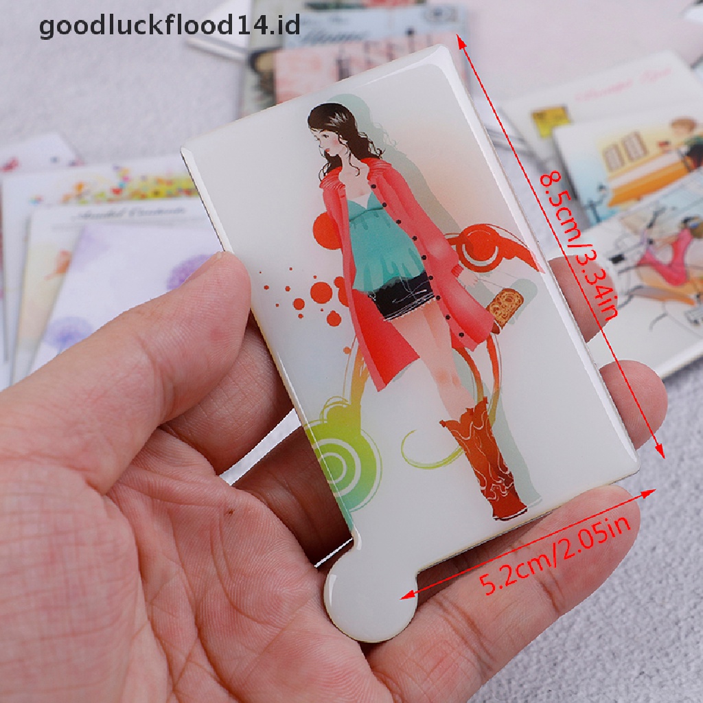 [OOID] Card Style Pocket Mirror Makeup Mini Travel Stainless Steel Unbreakable Design ID