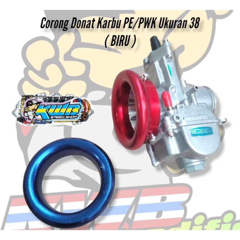 Velocity Karburator Model Donat Flat Corong Karbu PNP PE PWK PWL Air Strike 28 32 34 35 38-Biru PE/PWK 38