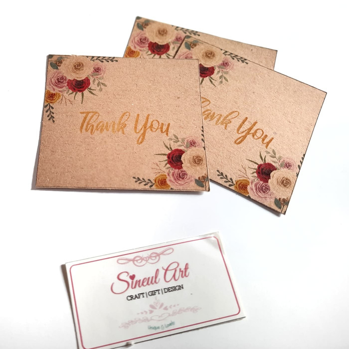 

Sineul Art Kartu Ucapan Terimkasih/ Square Vintage Floral Thank You Card