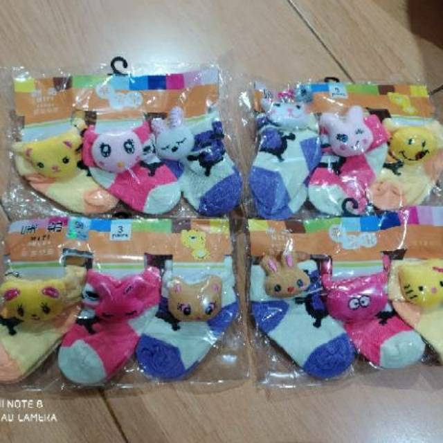 Kaos kaki Bayi Boneka 3 D isi 3 pcs