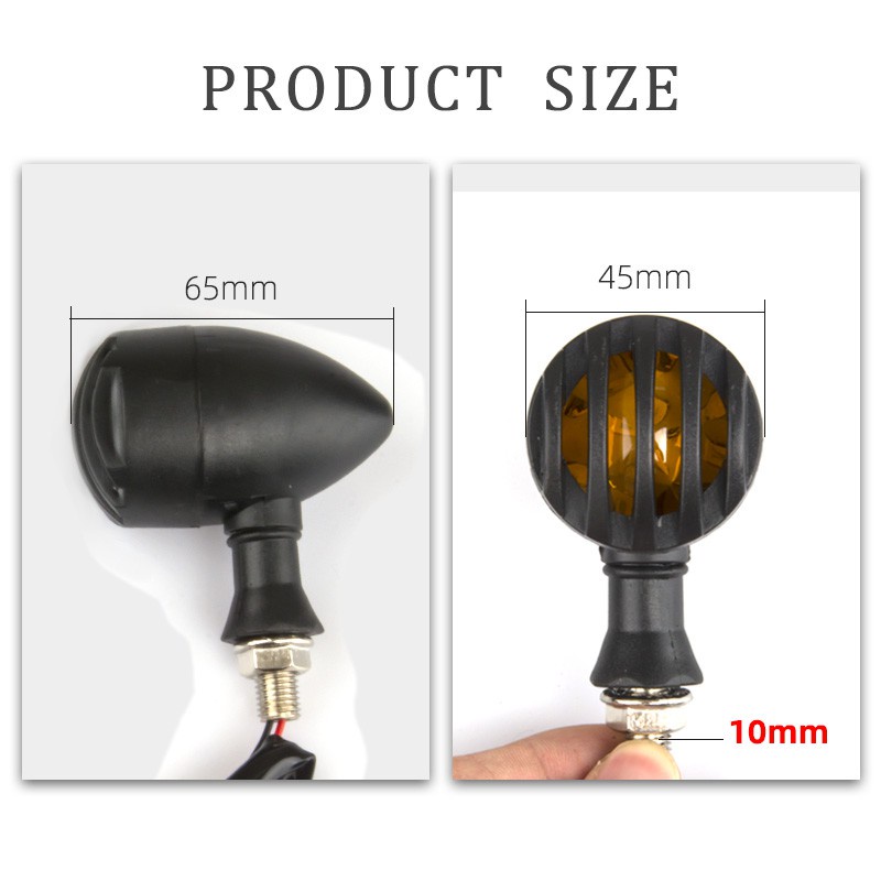 2pcs Lampu Sein / Rem LED Universal Bentuk Anak Panah Warna Amber Untuk Motor