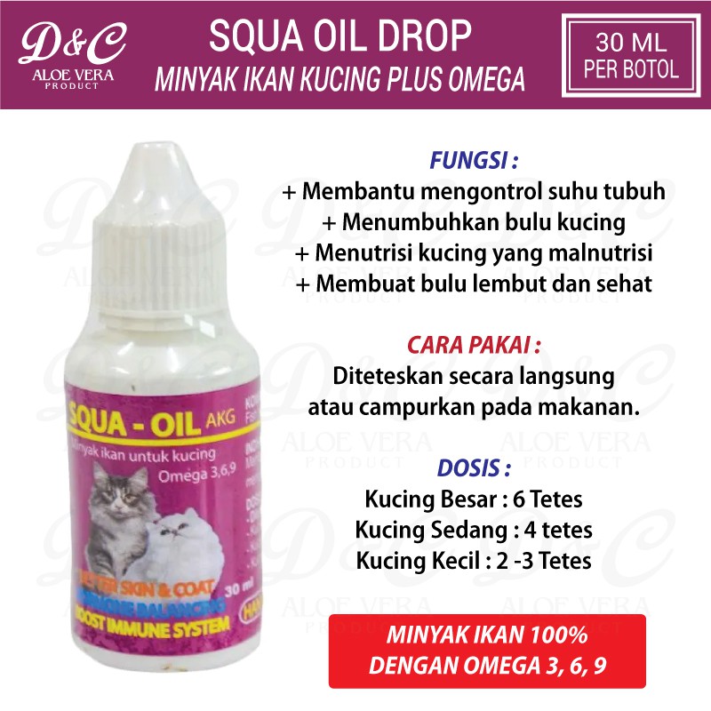Squa Oil Drop Minyak Ikan Kucing Dengan Omega 3, 6 dan 9