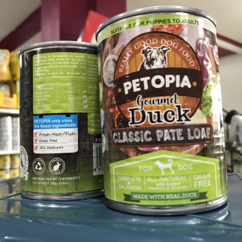 Petopia Kaleng 380gr Makanan Basah Anjing - Duck / Bebek