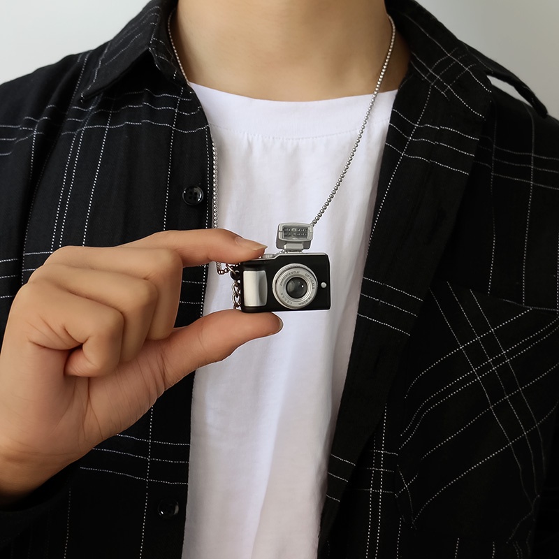 Glowing Camera Necklace Accessories Hip Hop Retro Pendant Trend