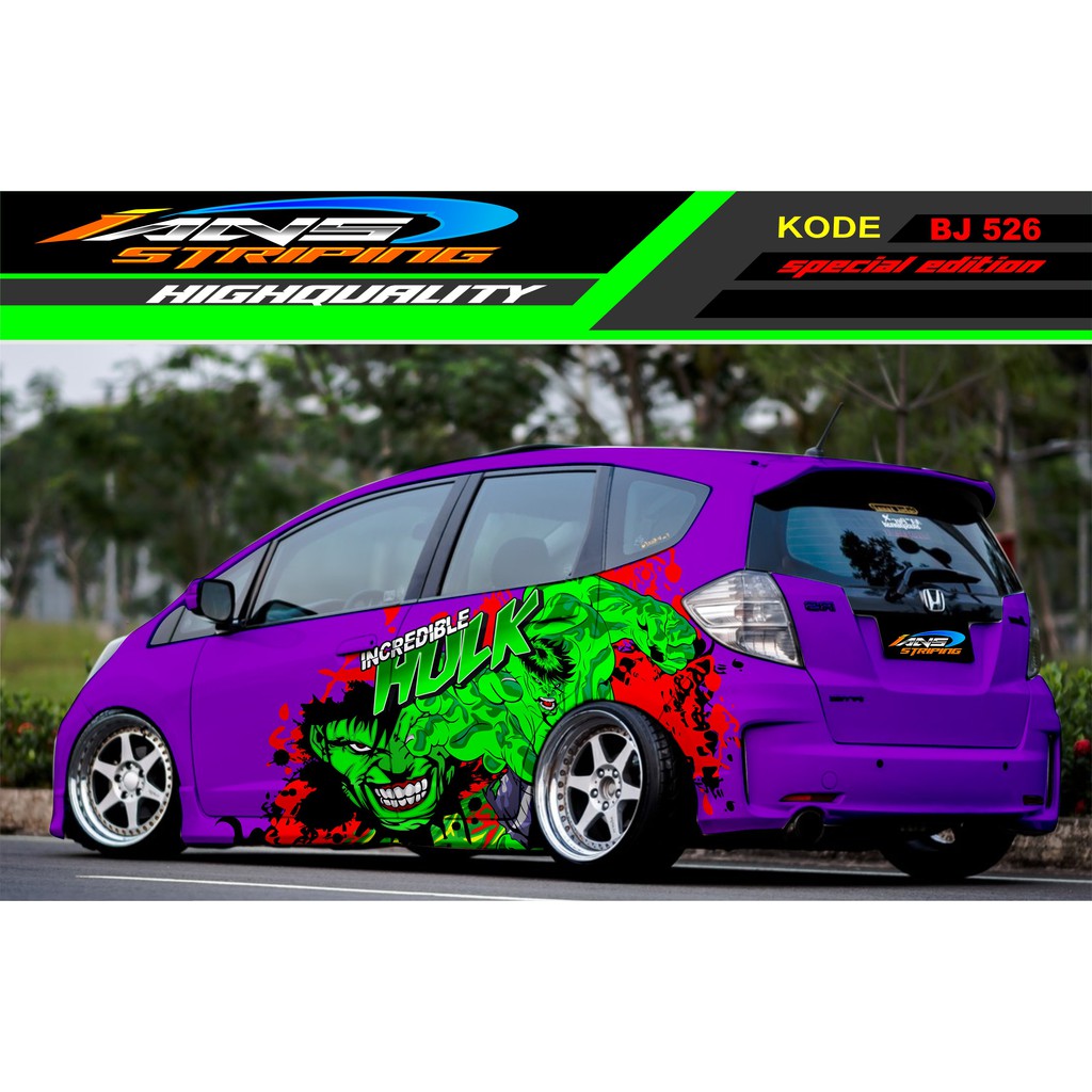 STICKER MOBIL JAZZ BRIO AVANZA AGYA YARIS / STICKER MOBIL HULK / STICKER VARIASI MOBIL HULK