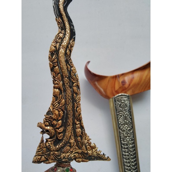 Keris Nogo Sosro Kinatah Kuningan Sepuh Emas