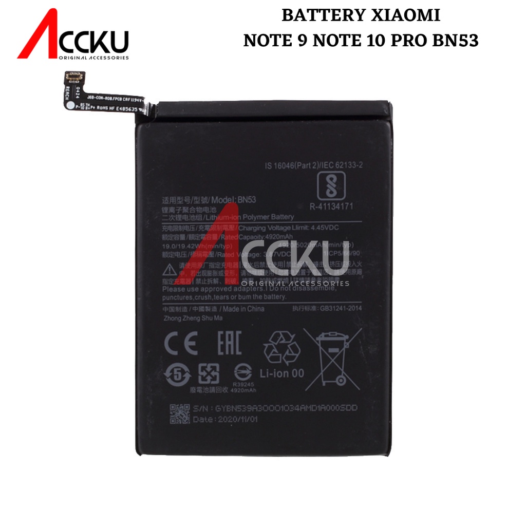 BATERAI XIAOMI MI NOTE 9 BATERAI XIAOMI BN53 BATERAI XIAOMI NOTE9 BATTERY XIAOMI NOTE10 PRO ORIGINAL