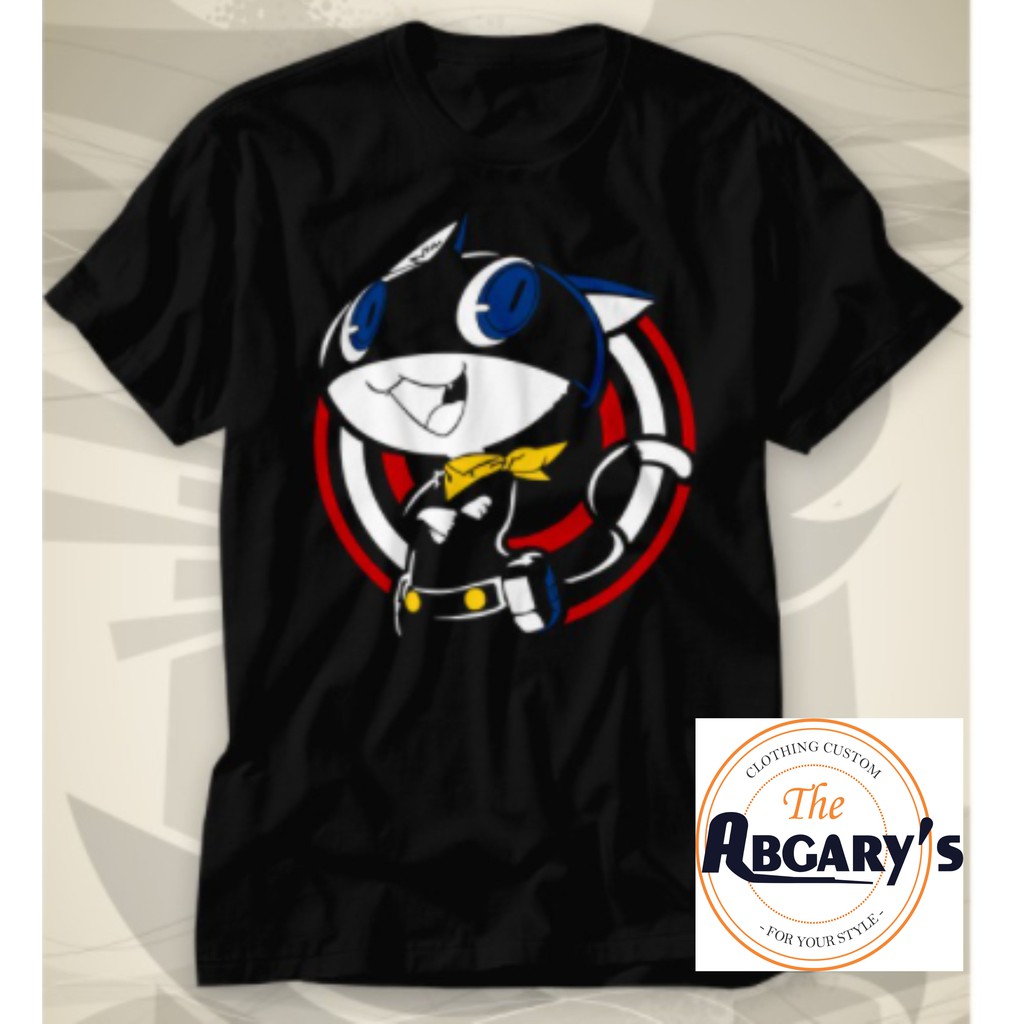 Kaos Anime Persona 5 Morgana Black Tshirt Unsex Cewek Cowok