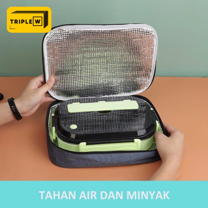 Triple W Tas Bento Box Bekal Makan Pouch Lunch Box Premium