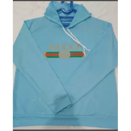 sweater pria/ wanita guuccii/Hoodie wanita kekinian-BIRU MUDA